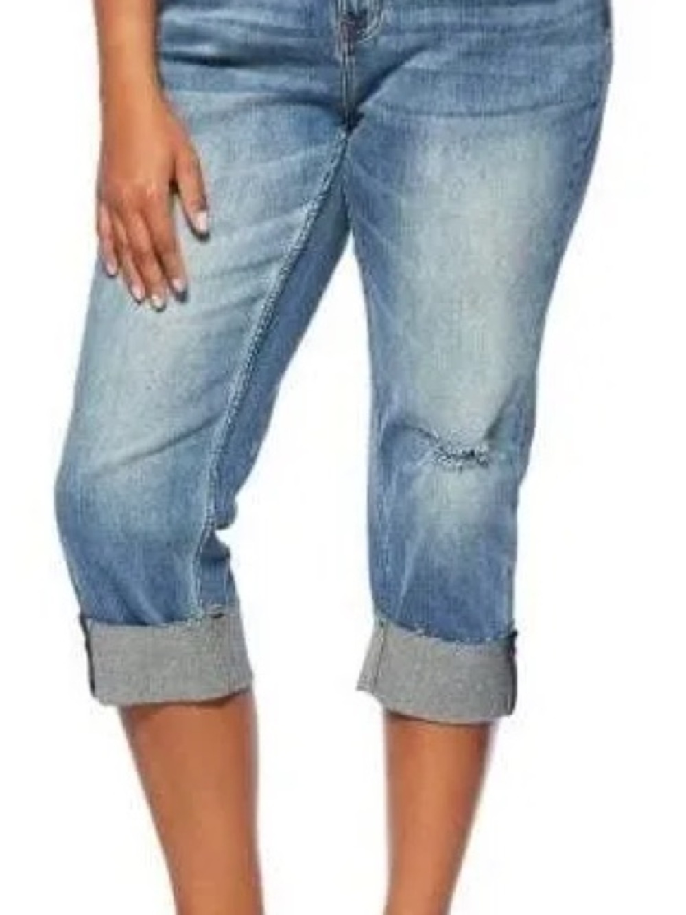 NEW | Vigoss Light Blue Marley “Boyfriend” Cropped Jeans with Rolled Cuffs